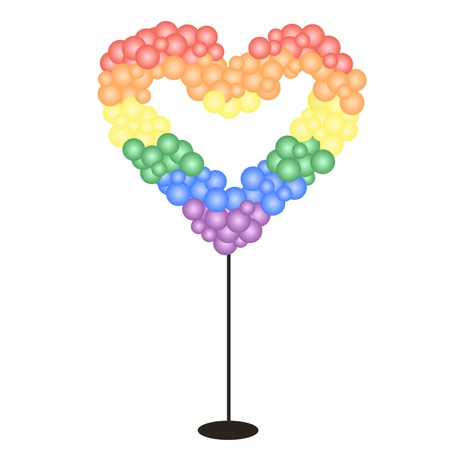 Genombrutet pridehjärta på pinne