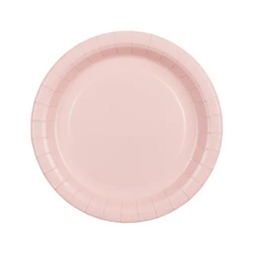 Ljusrosa - Papperstallrik