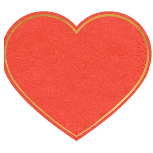 Servetter Hjärta 14,5x12,5 cm röd