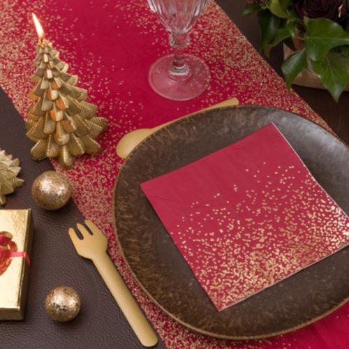 Röd/Guld Servett