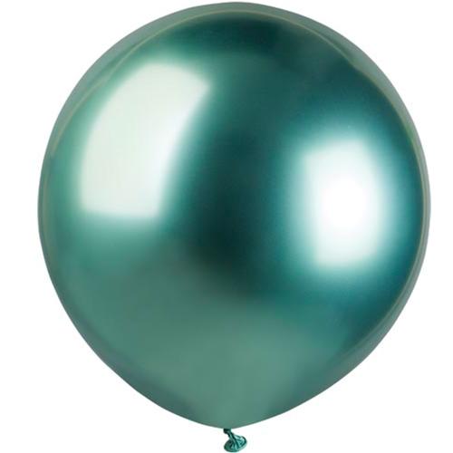 19" (48cm) Shiny/Chrome Grön Latexballonger 25p