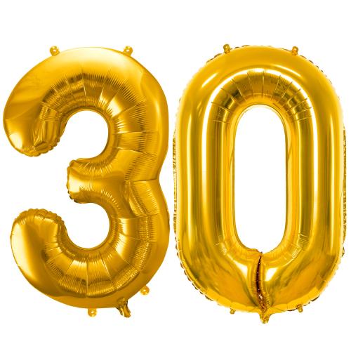 86cm Heliumfyllda Siffror "30" Guld