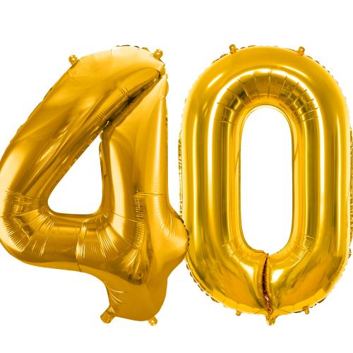 86cm Heliumfyllda Siffror "40" Guld