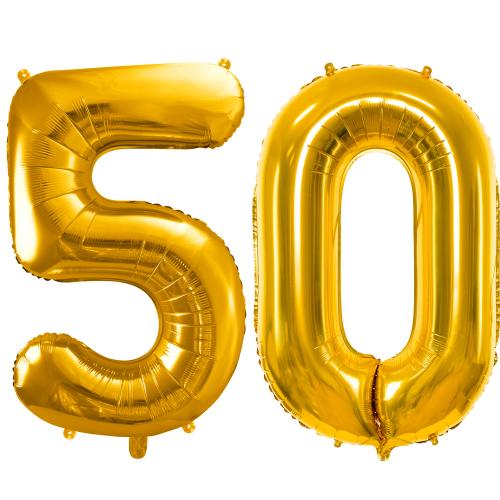86cm Heliumfyllda Siffror "50" Guld