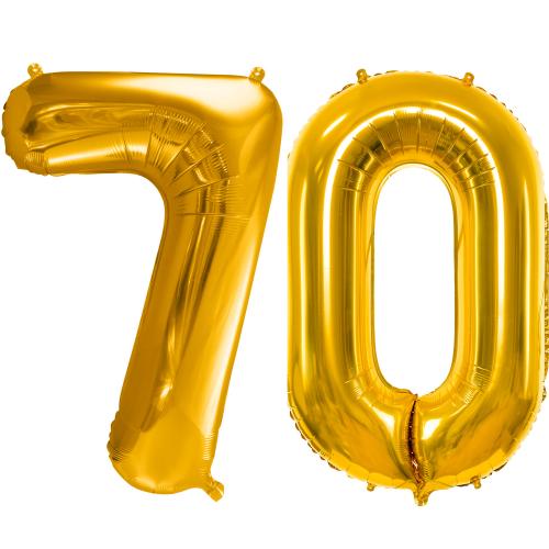 86cm Heliumfyllda Siffror "70" Guld