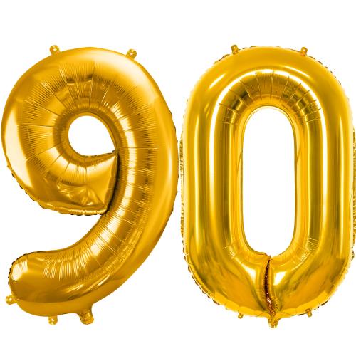 86cm Heliumfyllda Siffror "90" Guld