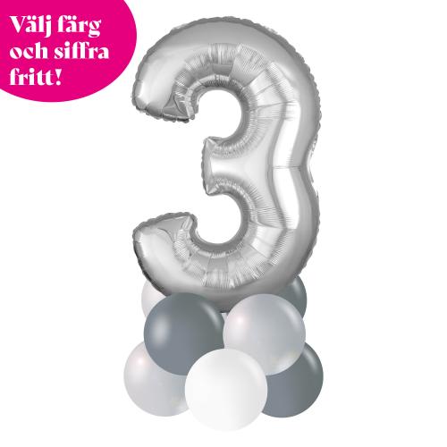 Luftfylld födelsedagssiffra - välj färg och siffra