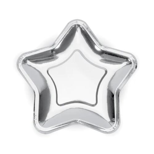 Stjärna Silver - Papperstallrik 