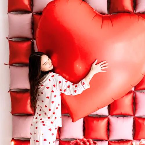 136cm Hjärta Röd - Jumbo