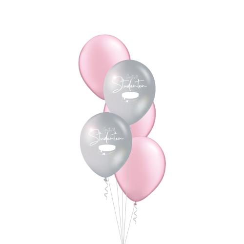 "Grattis till Studenten" Silver & Rosa - Bukett 501