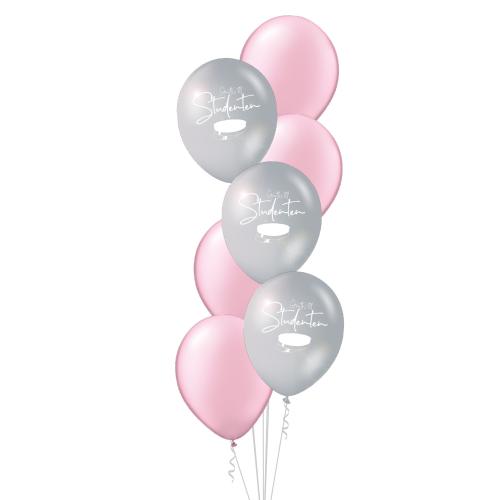 "Grattis till Studenten" Silver & Rosa - Bukett 701