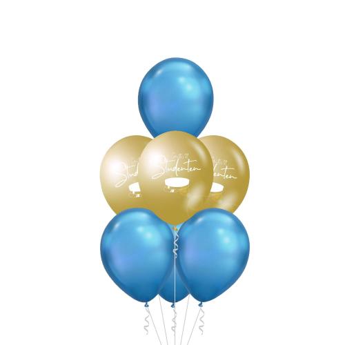 "Grattis till Studenten" Guld & Blå - Bukett 702