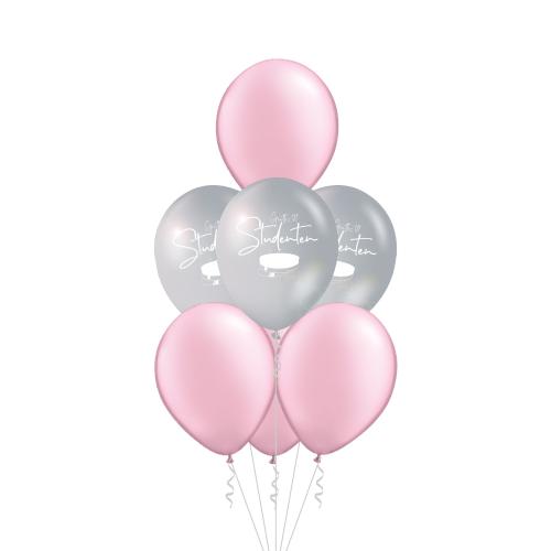 "Grattis till Studenten" Silver & Rosa - Bukett 702