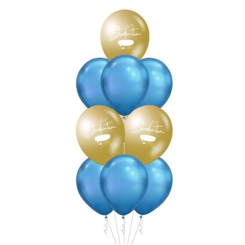 "Grattis till Studenten" Guld & Blå - Bukett 101