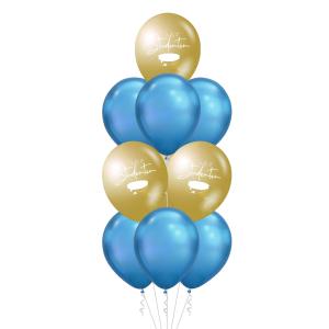 "Grattis till Studenten" Guld & Blå - Bukett 101