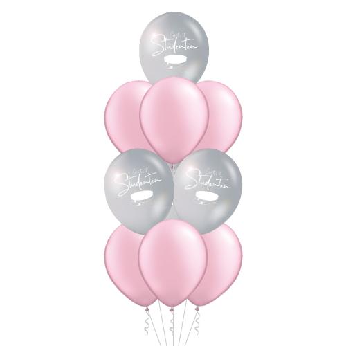 "Grattis till Studenten" Silver & Rosa - Bukett 101