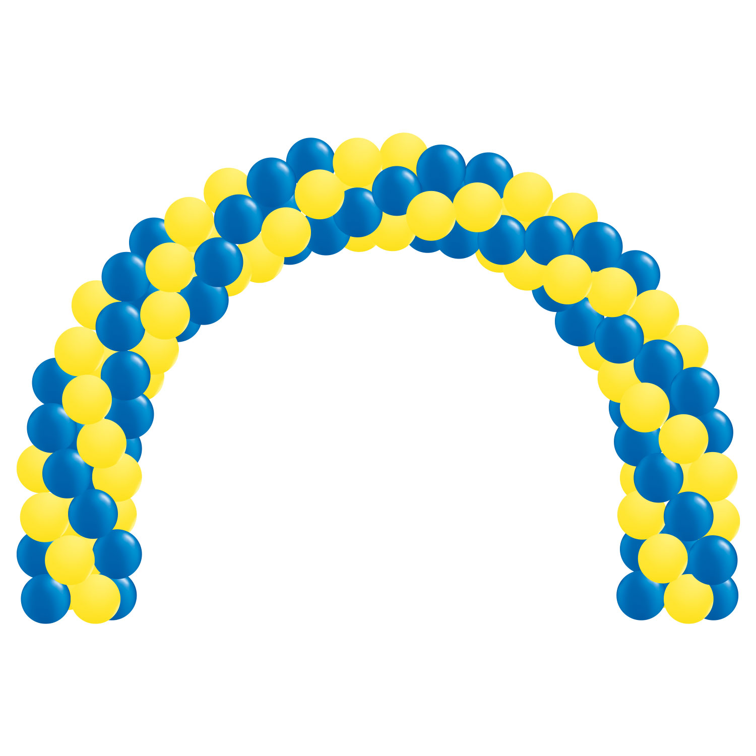 Ballongbåge med gula och blå ballonger