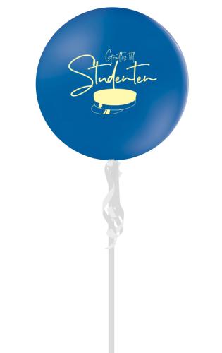 Utspringsballong Student (55 cm) Blå med Gul