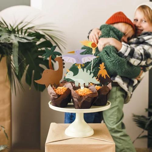 Tårtdekorationer dinosaurier 6st