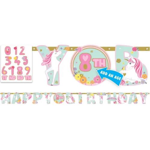 Magical Unicorn Jumbo Letter Banner Add An Age