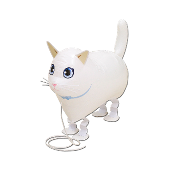 Gående Vit Katt - S