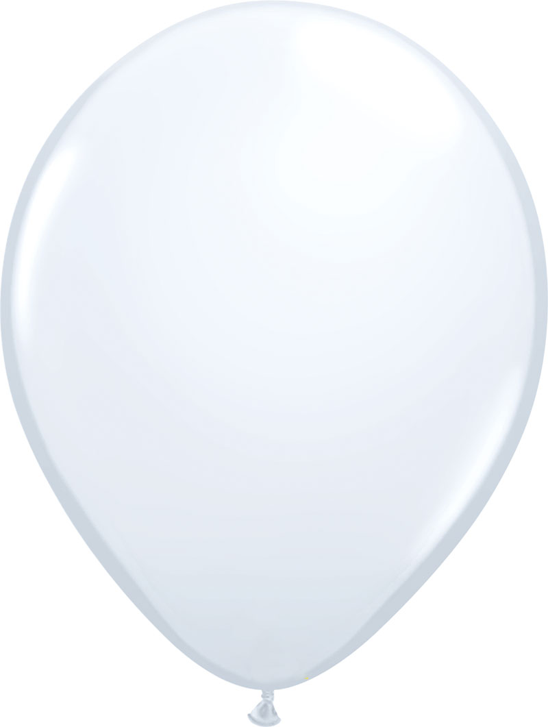 5" (12 cm) Vit ballong (100-pack)