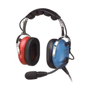 Pilot USA headset för barn, GA, blå&röd öronkåpor