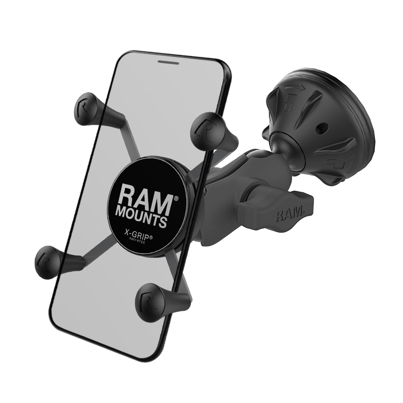 RAM X-Grip® Phone Mount with RAM® Twist-Lock™ Low Profile Suction Base, RAP-B-166-2-A-UN7U