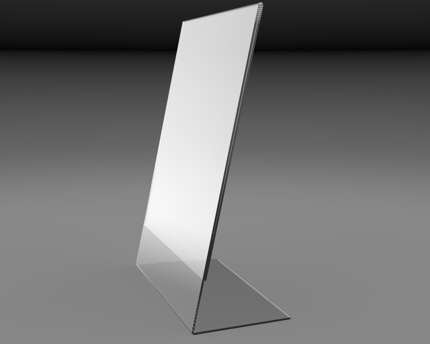 Lutande ficka / Skyltexponering för bord (A4, liggande)