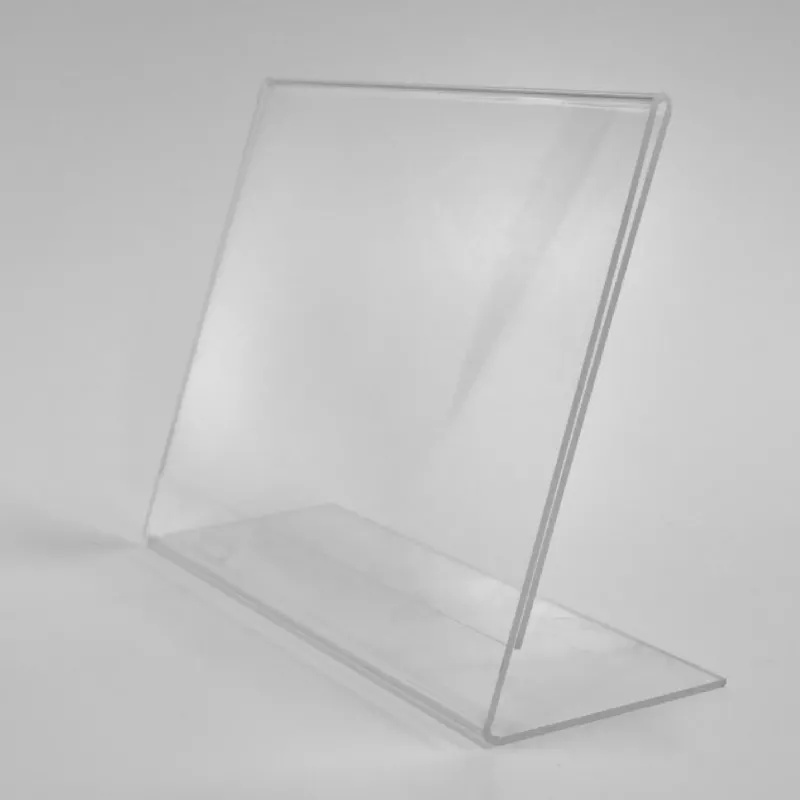 Lutande ficka / Skyltexponering för bord (A5 liggande)