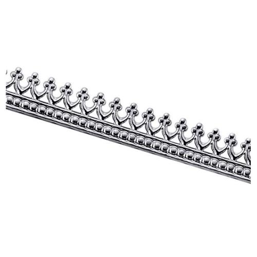 Sarg eller dekorband Argentium 940, "kronor" 5,2 mm brett silver, 0,69 tjockt. Köps per 10 cm.