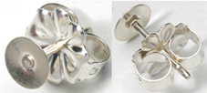 Örstick sterlingsilver. 1 par med lås och 6 mm platta.