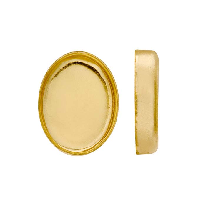 Gold-filled stenkista 10 x 8 mm oval.