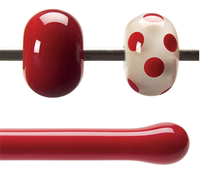 Stav Röd opalescent 5,5 mm ca 40cm lång