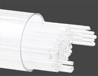 Stringers 1 mm vit opal. Ett rör med ca 130 st 45 cm långa glasstavar