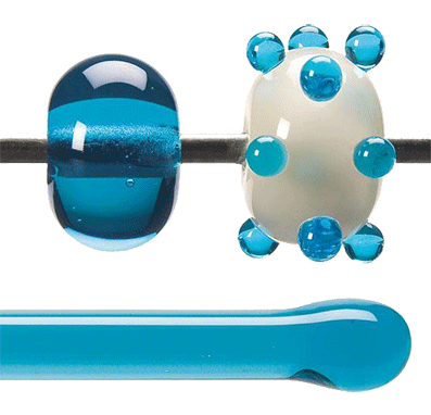 Stav Turquoise blå transparent 5,5 mm ca 40cm lång