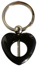 Nyckelring för montering av pärla. Svart