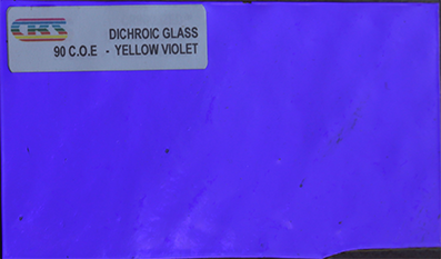 Dichroiskt fusingglas 5x10 cm på 2 mm svart glas.COE 90