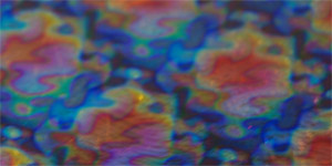 Dichroiskt fusingglas 5x10 cm Puzzel på svart glas.