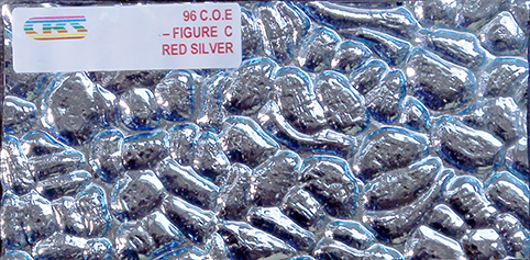 Dichroiskt fusingglas 5x10 cm OBS ! detta glas är COE 96 Silver red.(inte COE 90)