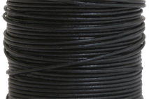 Läderrem 1 mm svart rund. Pris per meter.