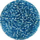Glaspärlor Havsblå/Silver ca 2,3 mm, Italienska ca 600