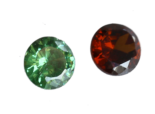 Zirkonia grön 4 mm rund. Brilliantslipad Kvalitet AAA