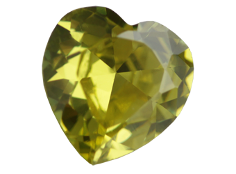 Zirkonia Applegreen 14x14 hjärta.