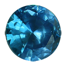 Zirkonia Swissblue 3 mm rund facettslipad
