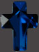 Zirkonia Blå kors 6x9 mm. Priset är för 1 styck.