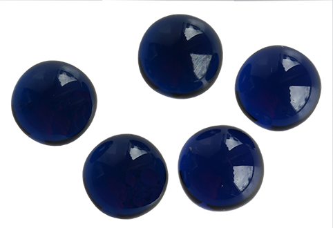 Zirkonia Blå, 8 mm cabochonslipad.