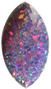 Syntetisk Opal 24x13 mm. Den här stenen tål inte att brännas.