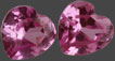 Zirkonia rosaröd 2 st hjärtan 6mm