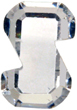 Zirkonia vit bokstav S, 10x15 mm